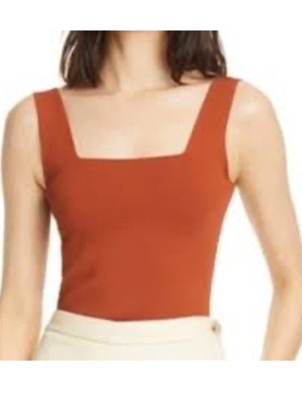 Vince Square Neck Tank in rust color